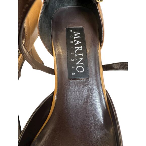 NIB 90s Vintage Marino Boutique Caramel Java Heels - 8 - Picture 7 of 11